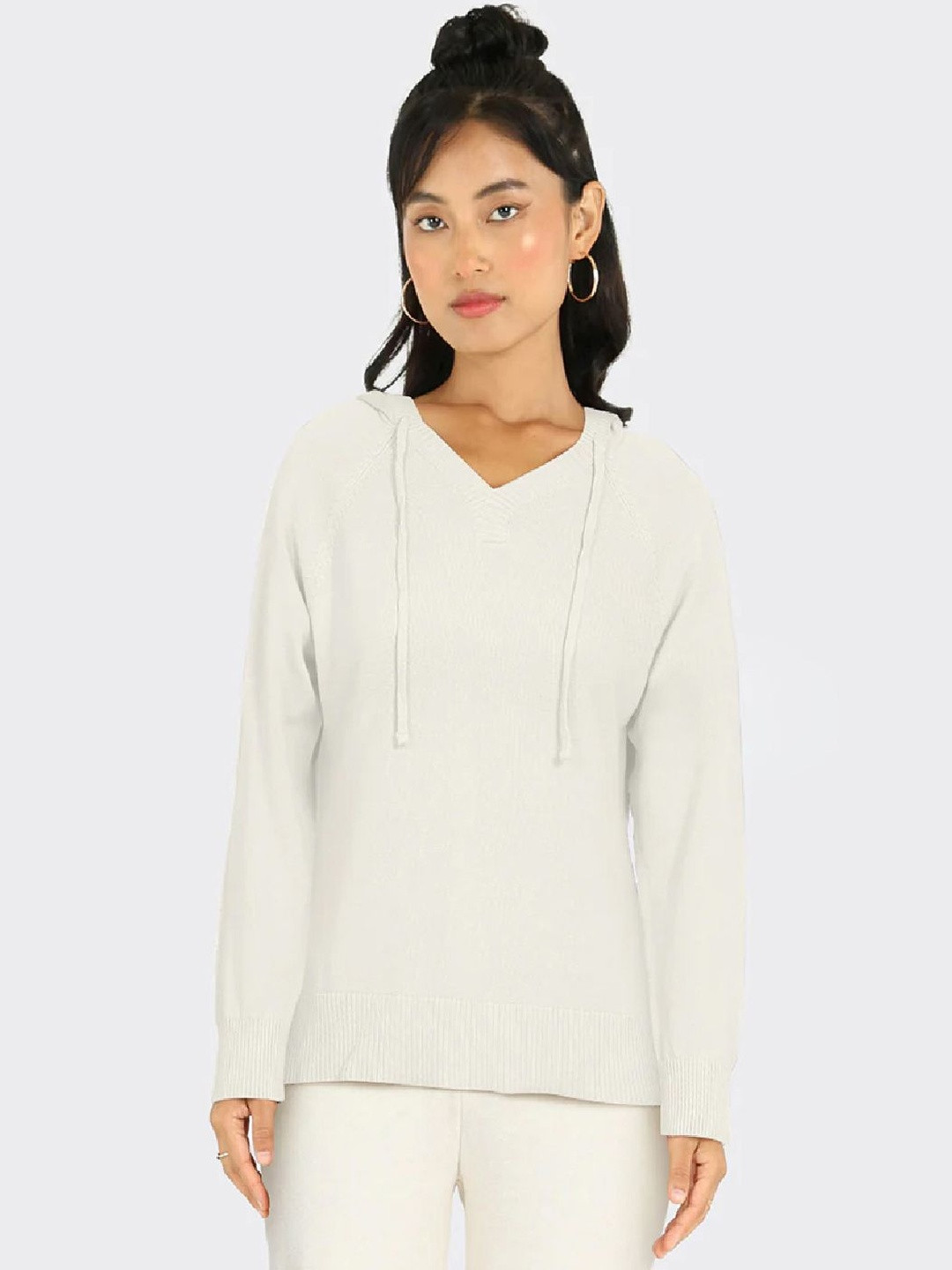 Blissclub Women Solid Cotton Move All Day Hoodie