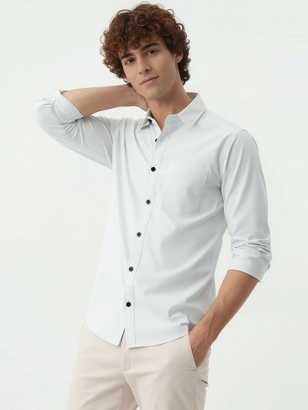 SZN Men Standard Sheer Casual Shirt