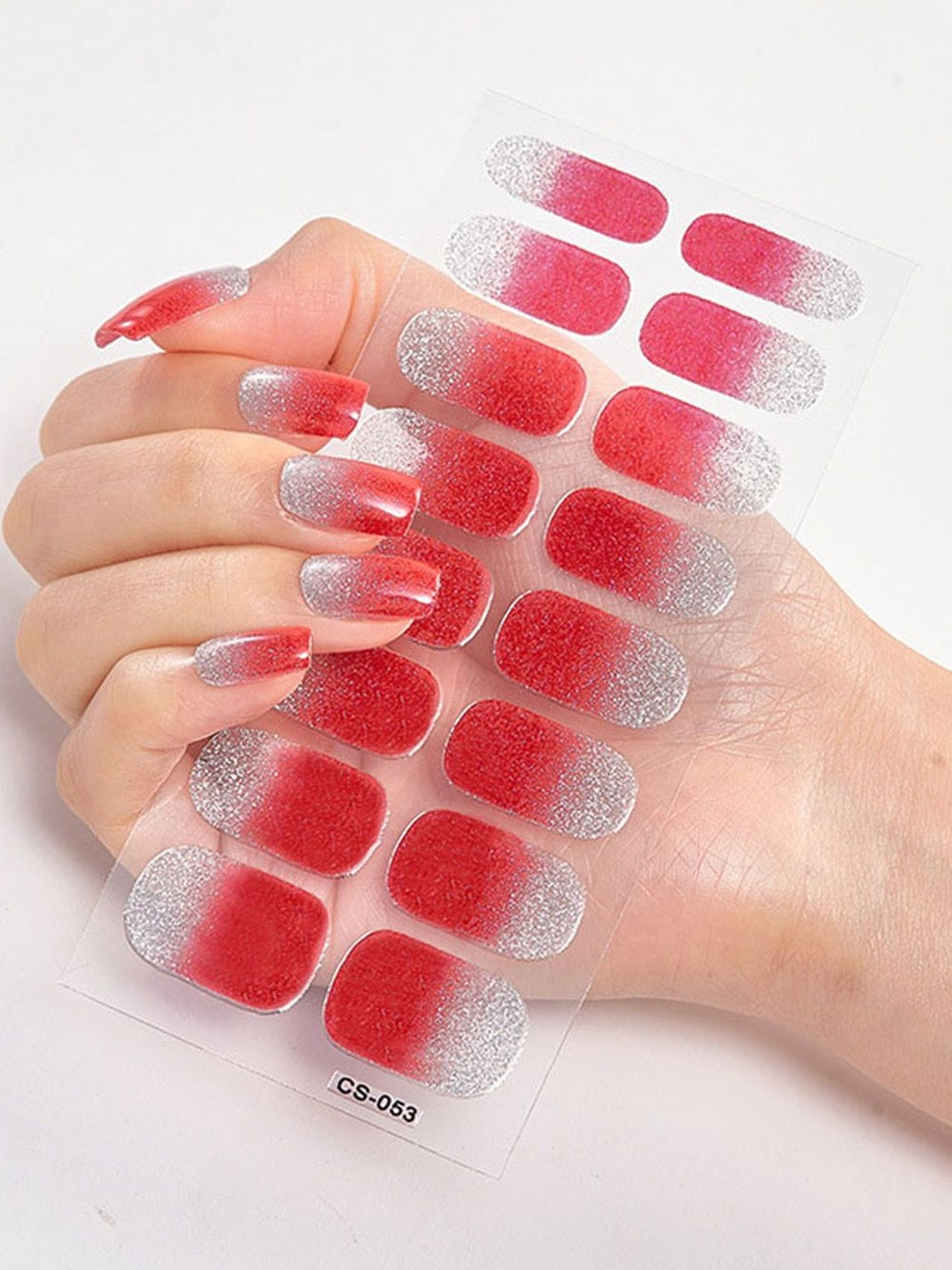 BEROMT Set Of 16 UV-Free Long Lasting Nail Wraps - Orange