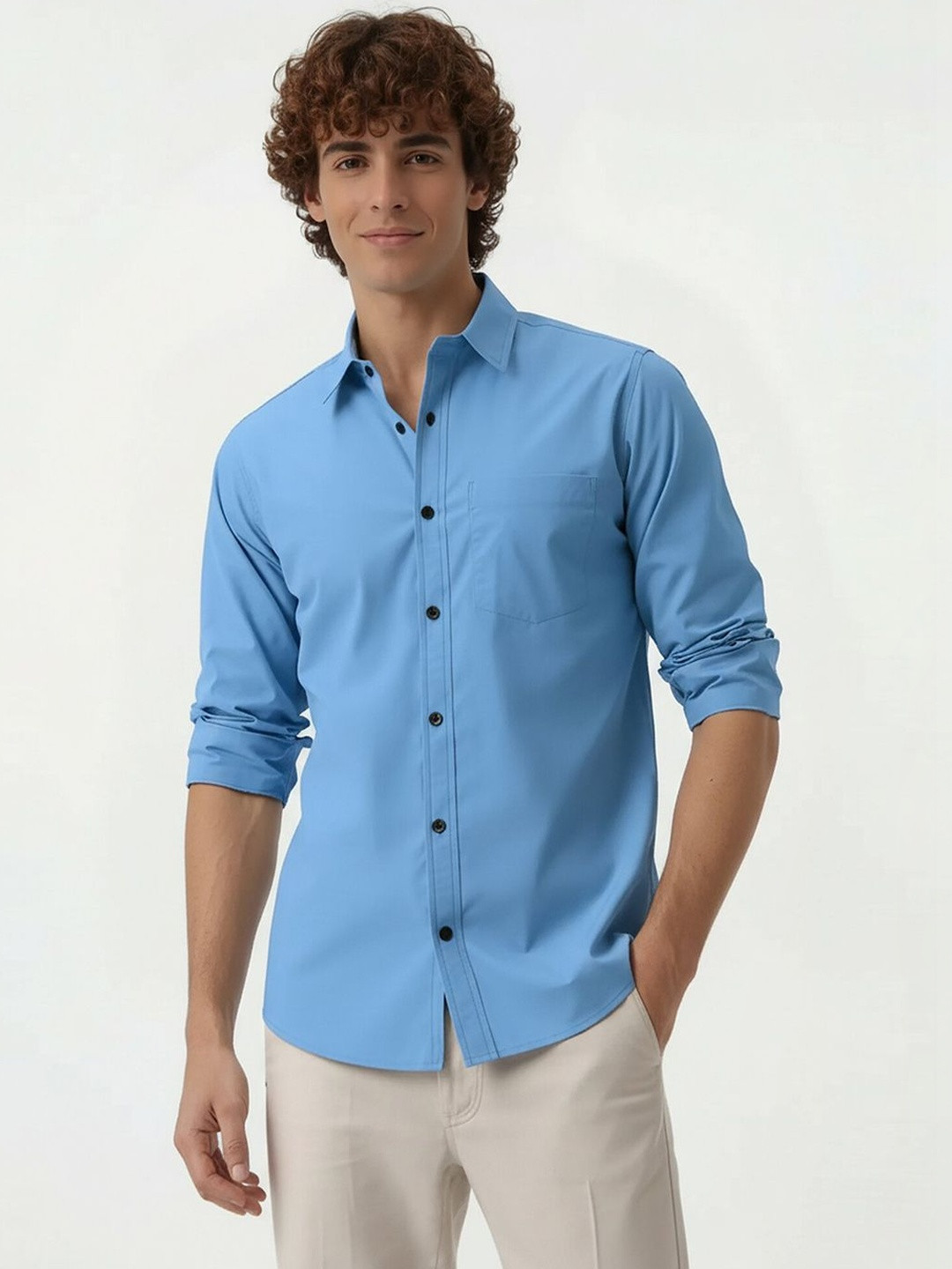 SZN Men Standard Sheer Casual Shirt