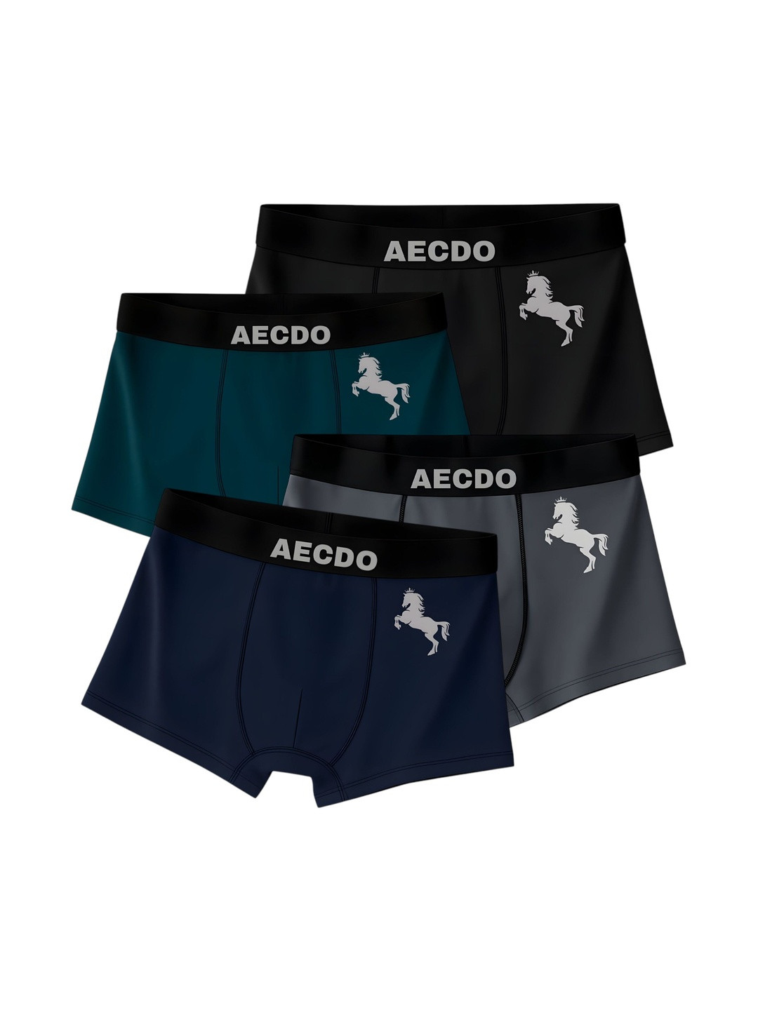 AECDO Pack of 4 Solid Trunks