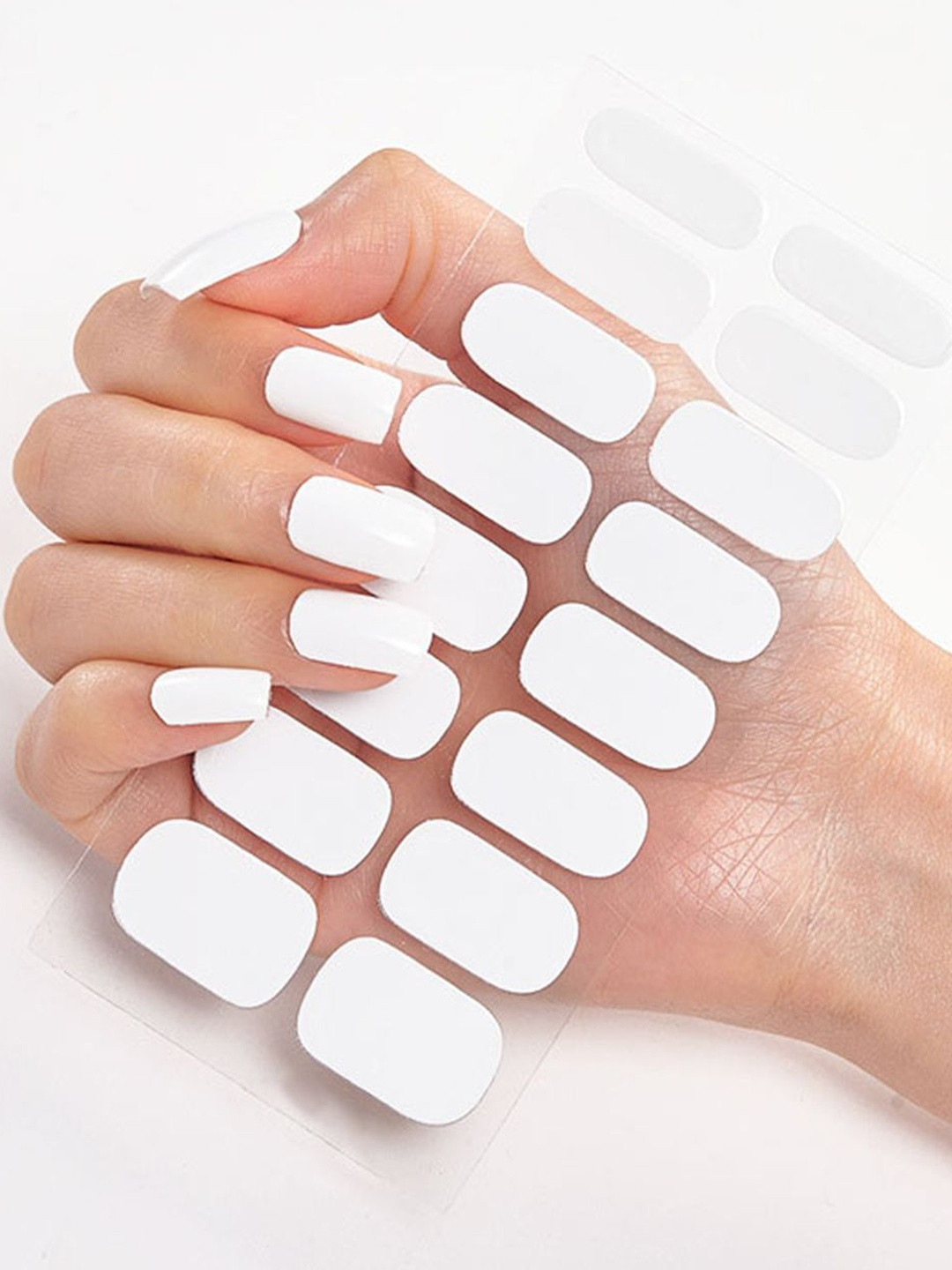 BEROMT Set Of 16 UV-Free Long Lasting Nail Wraps - White