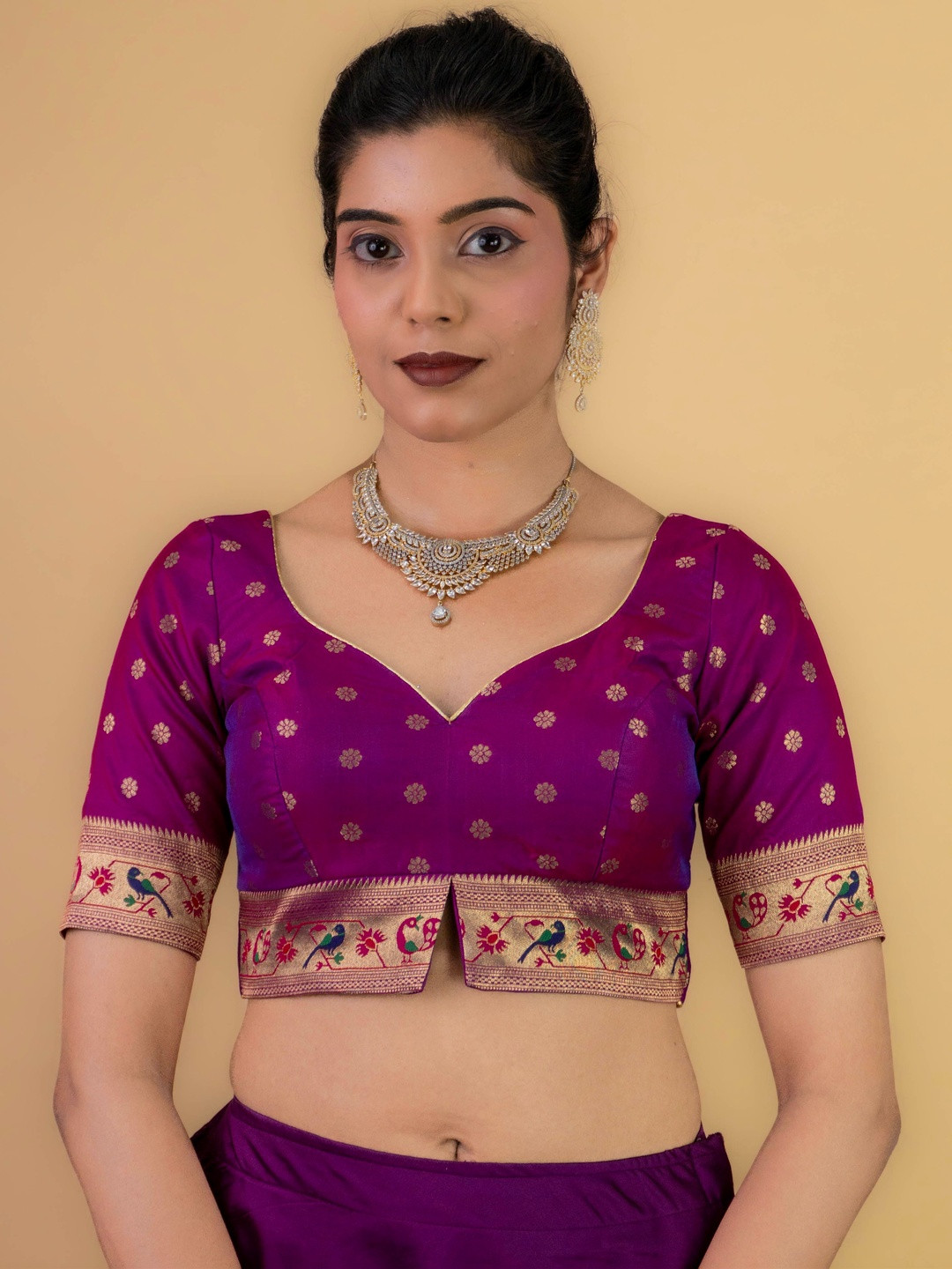 FIGURES DESIGNER Brocade Woven Design Brocade Saree Blouse