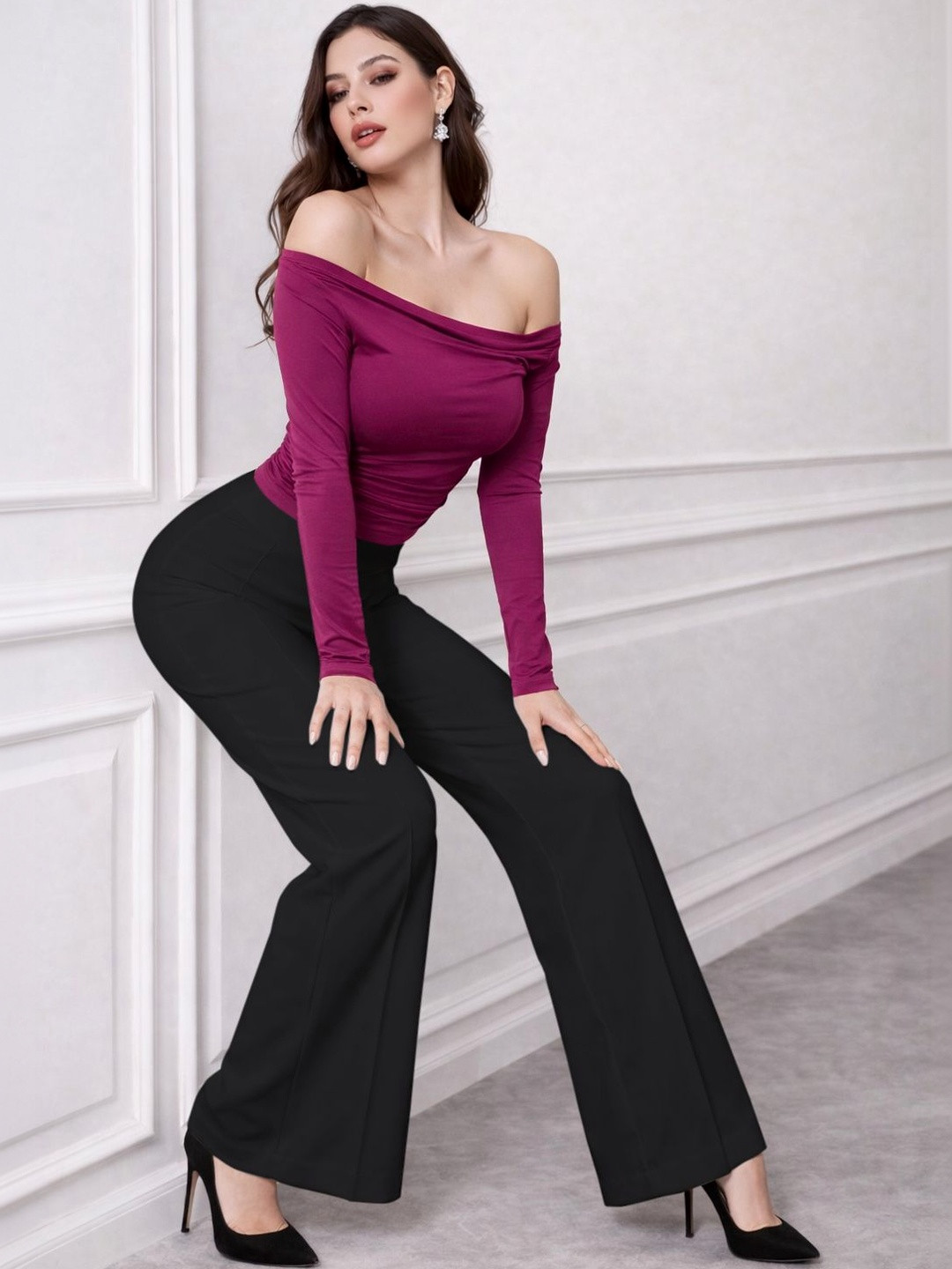 HERE&NOW Women Relaxed Easy Wash Trousers