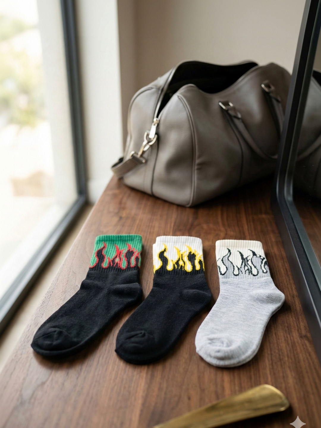 Moda Rapido Men Pack of 3 Cotton Blend Patterned Above Ankle Socks