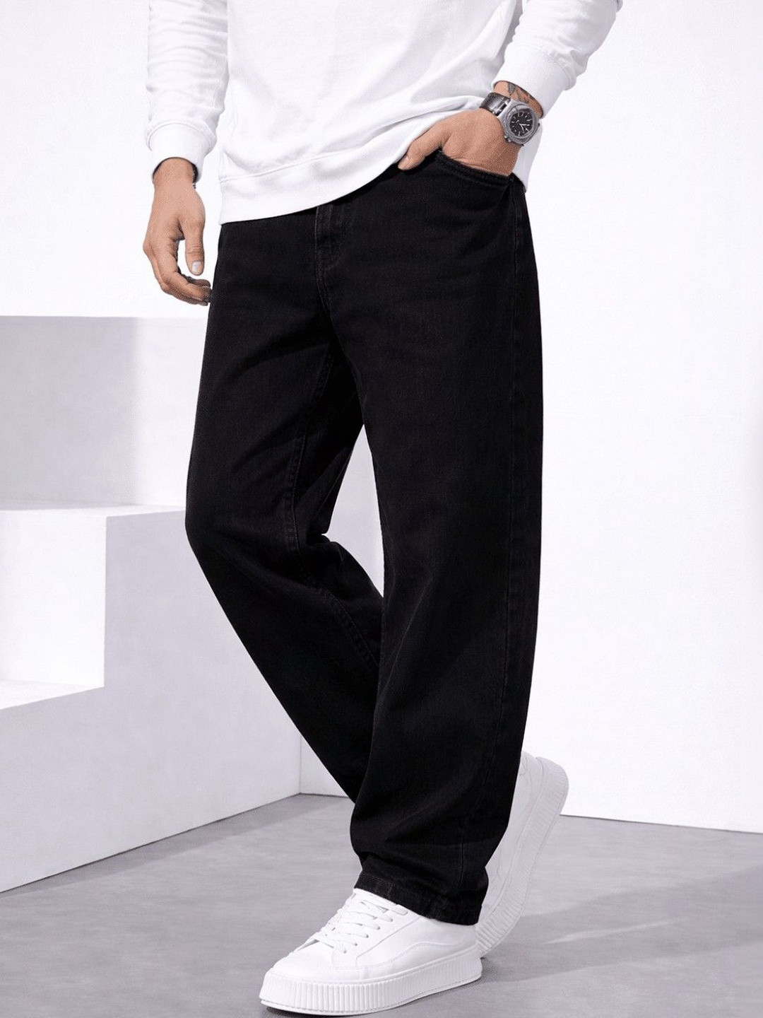 MARK VIEW Men Classic Straight Fit Mid-Rise Stretchable Jeans