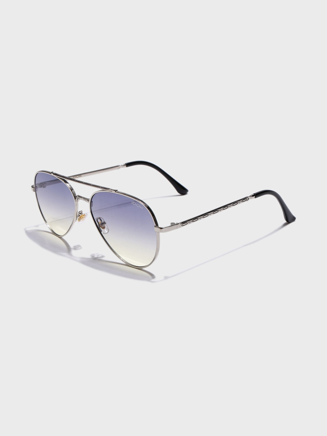 IDOR Unisex Blue Lens & Silver-Toned Aviator Sunglasses with
