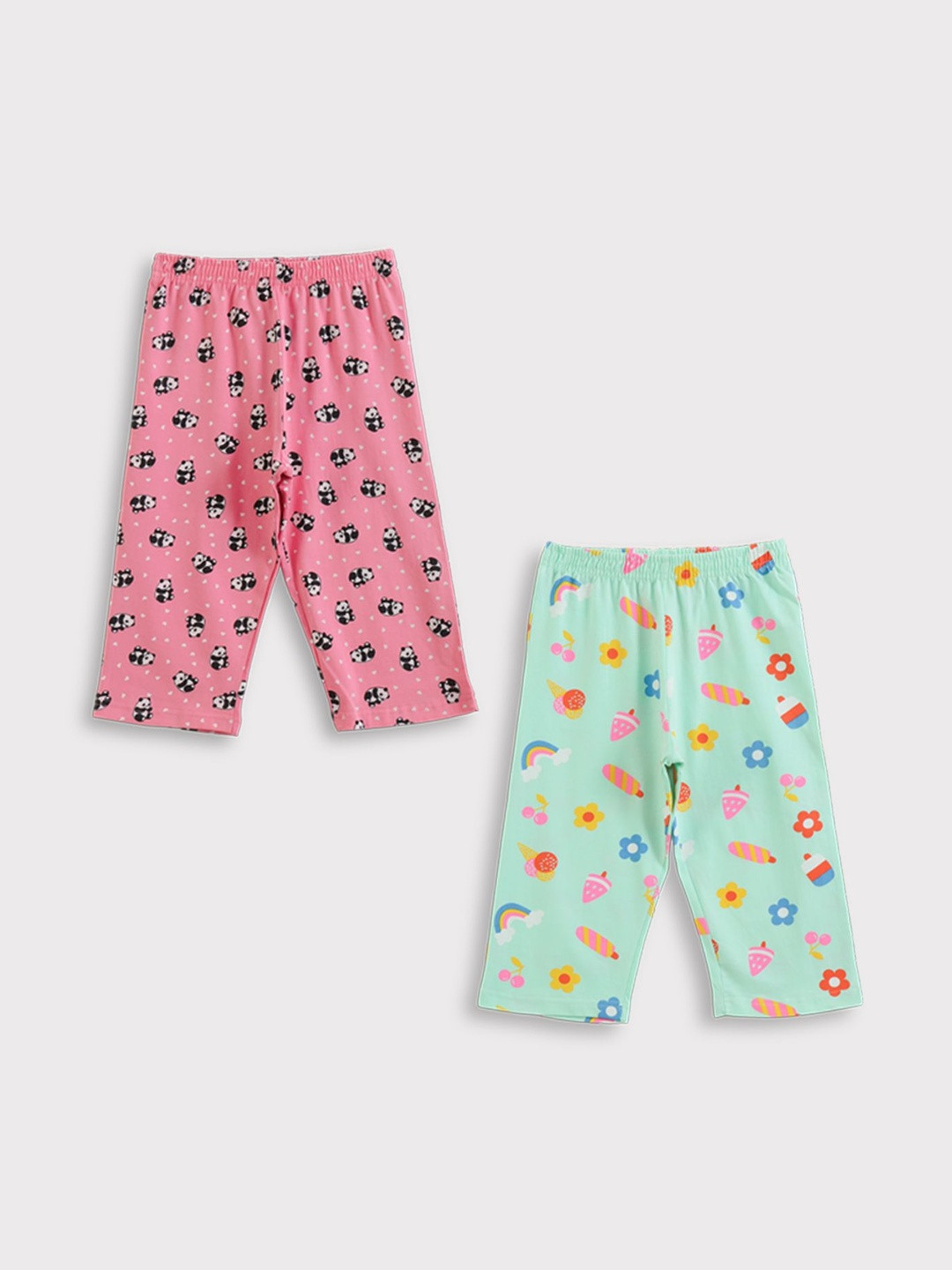 ZUNIORS SSC Girls Pack Of 2 Cotton Printed Capris