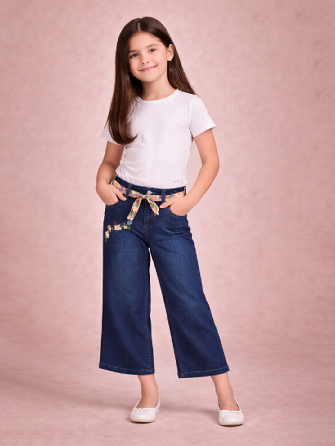 Gini and Jony Girls Faded Classic Flared Culottes Trousers