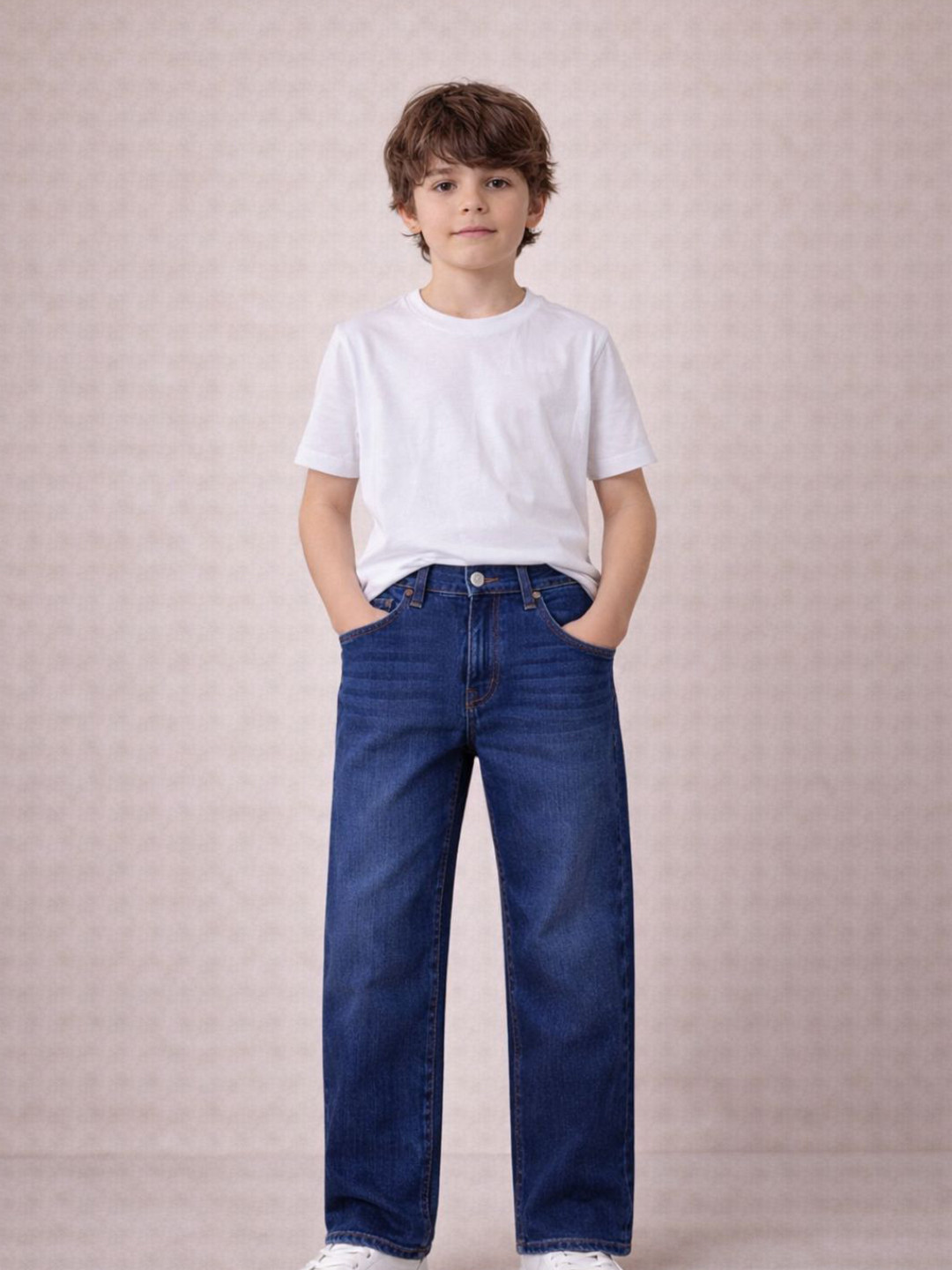 Gini and Jony Boys Classic Slim Fit Mid-Rise Light Fade Acid Wash Jeans