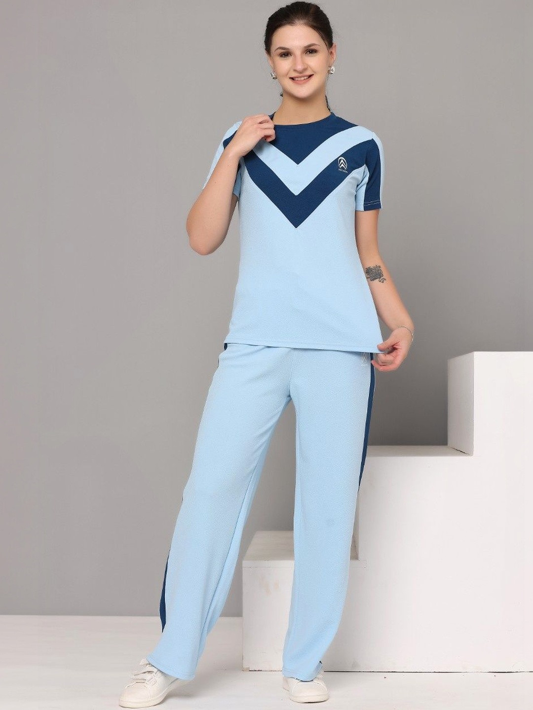 Zicada Striped T-Shirt With Trousers Co-Ords