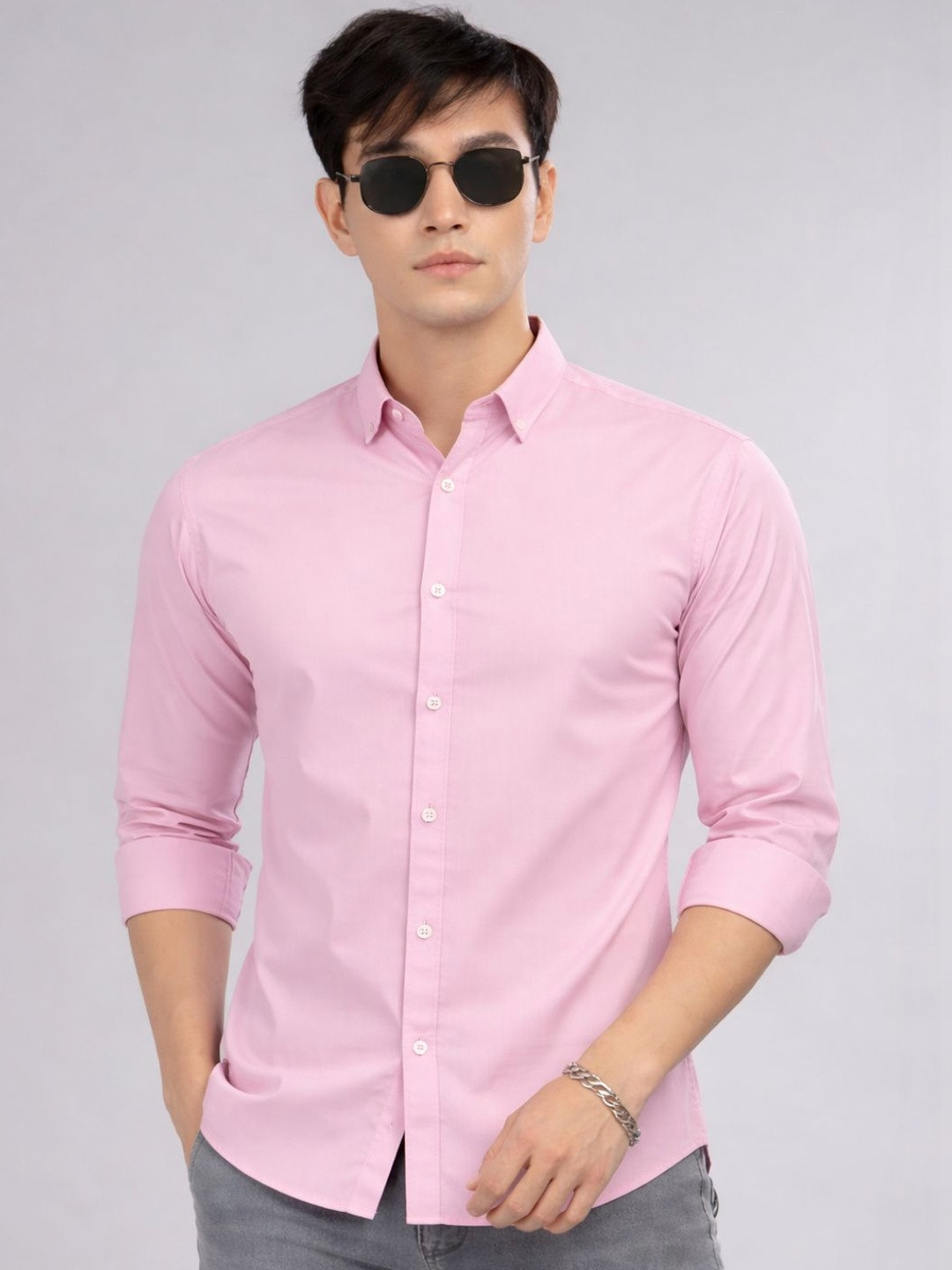 PACTIMO Men Classic Slim Fit Casual Shirt