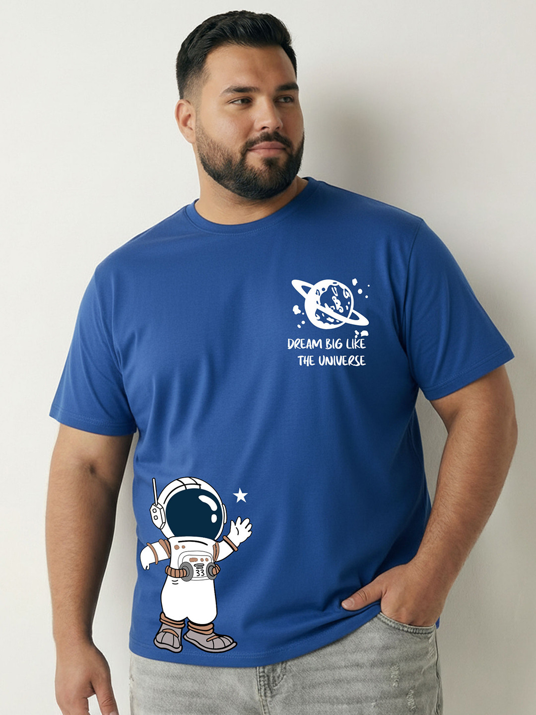 Toodle Plus Men Plus Size Cotton Printed T-shirt