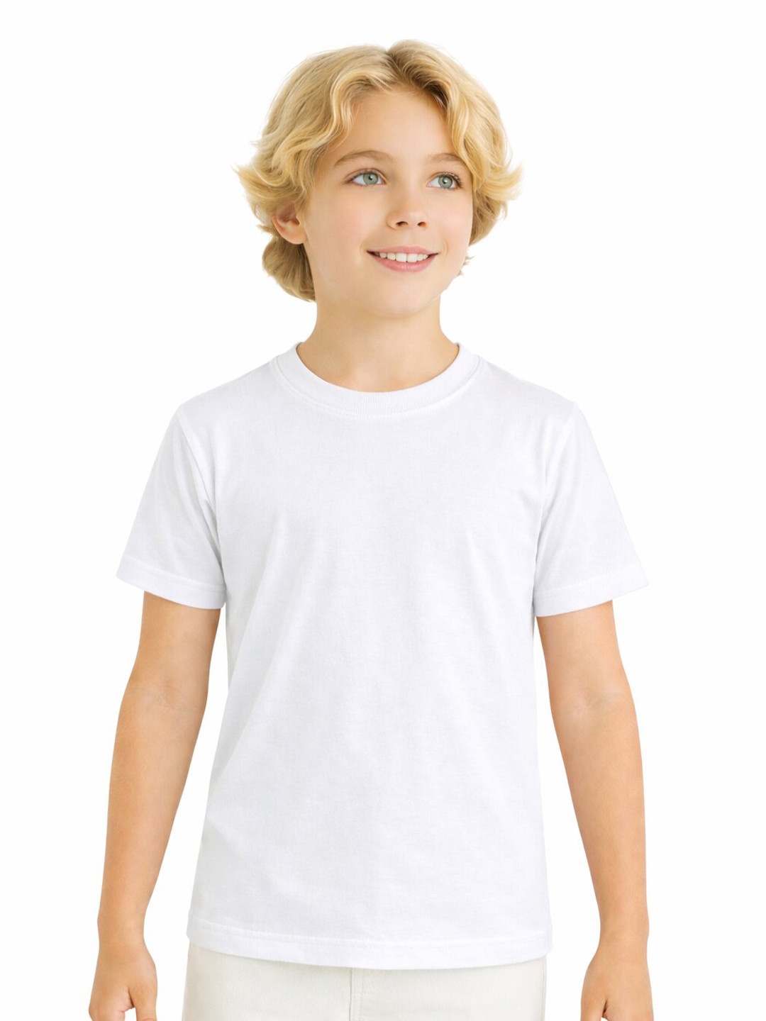 DYCA Boys Solid Round Neck Cotton T-shirt