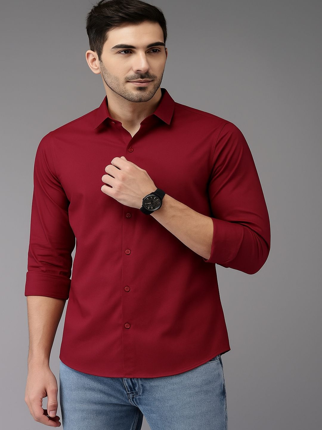PACTIMO Men Classic Slim Fit Casual Shirt