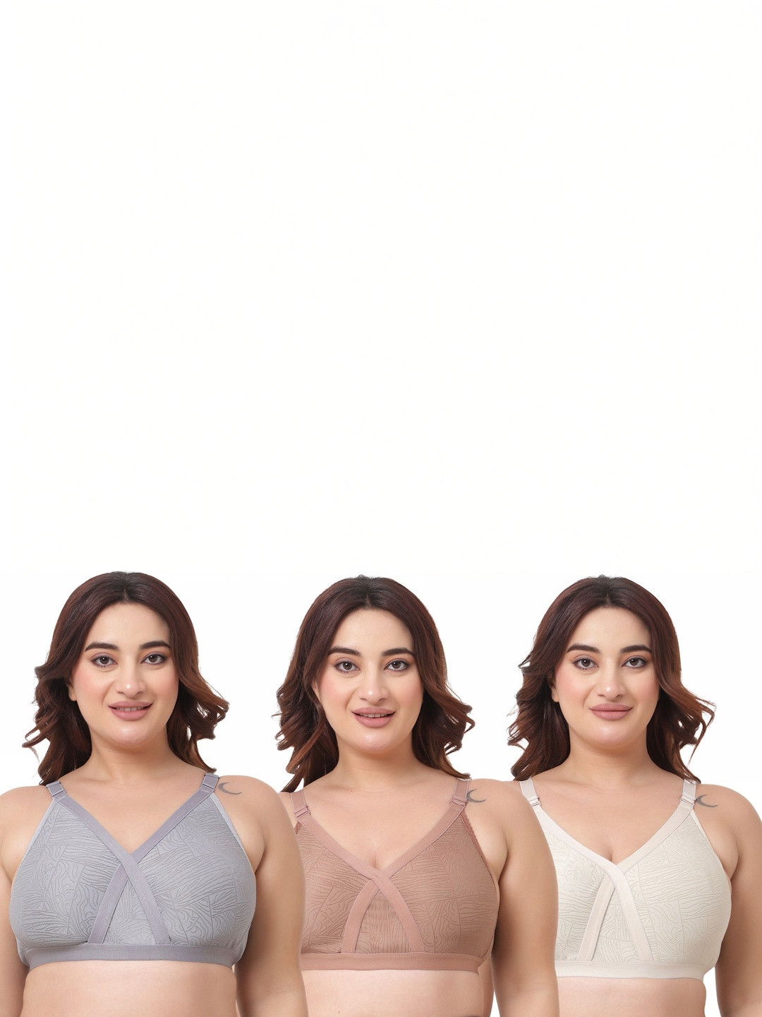 Peshe Pack Of 3 Full Coverage Non Padded Bras