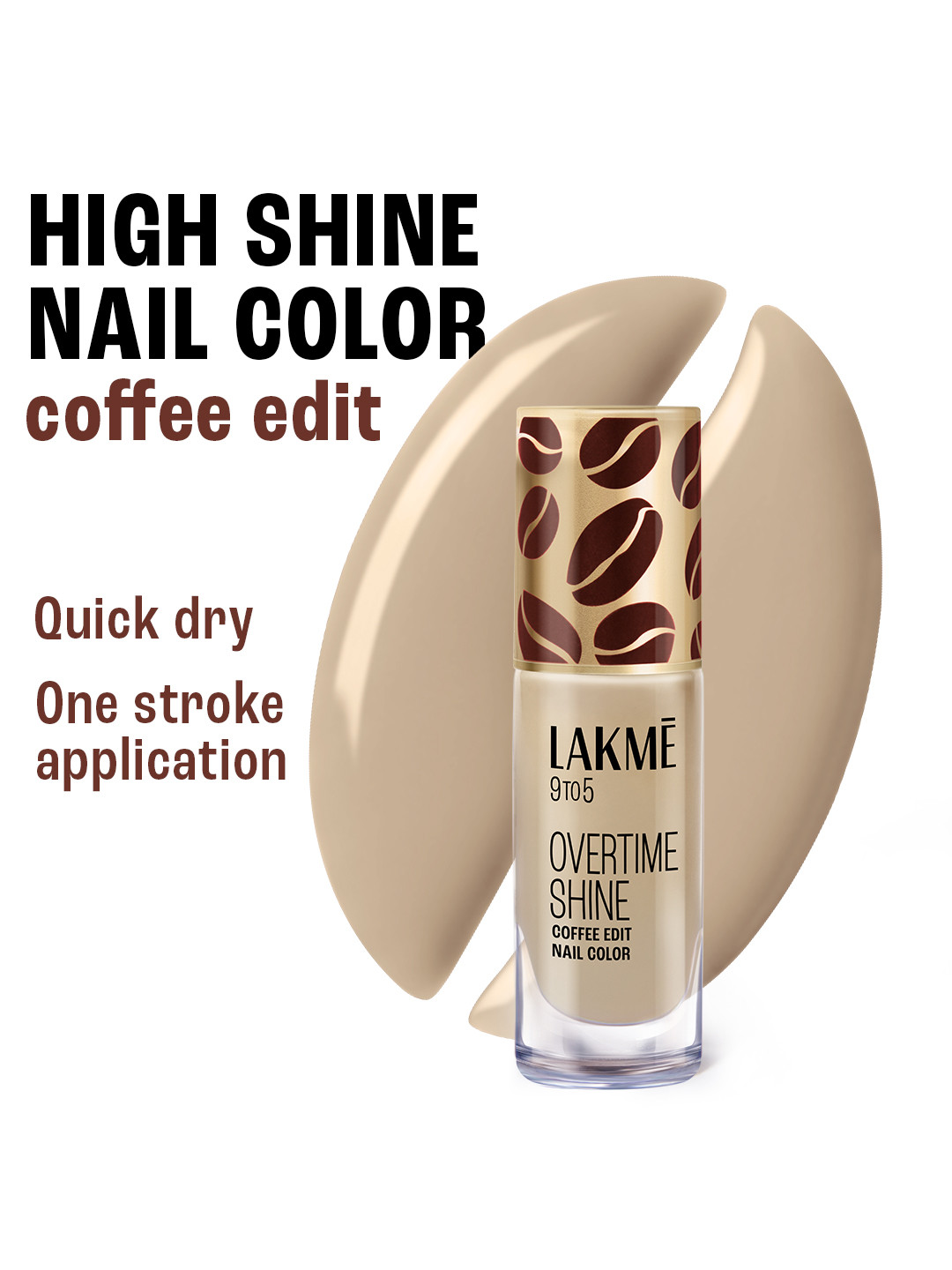 Lakme 9 to 5 Overtime Shine Coffee Edit Nail Polish 6ml - Flat White Fantasy 02