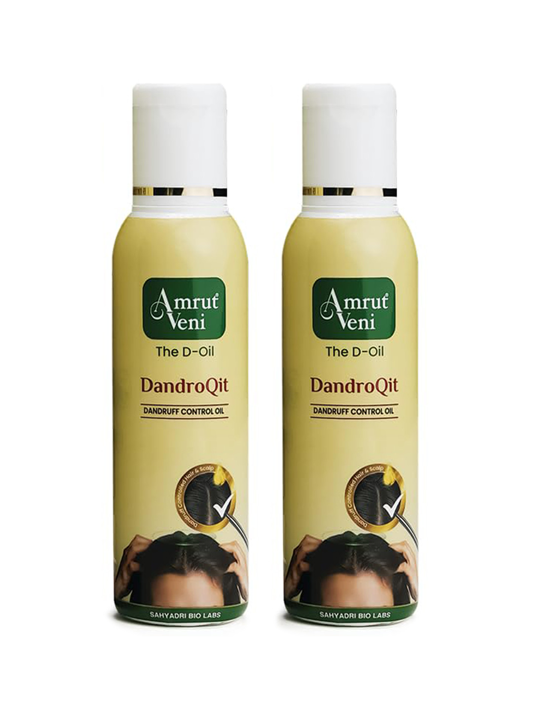 Amrutveni Pack of 2 Dandroqit Herbal Anti-Dandruff Hair Oil for Itchy Scalp - 50 ml