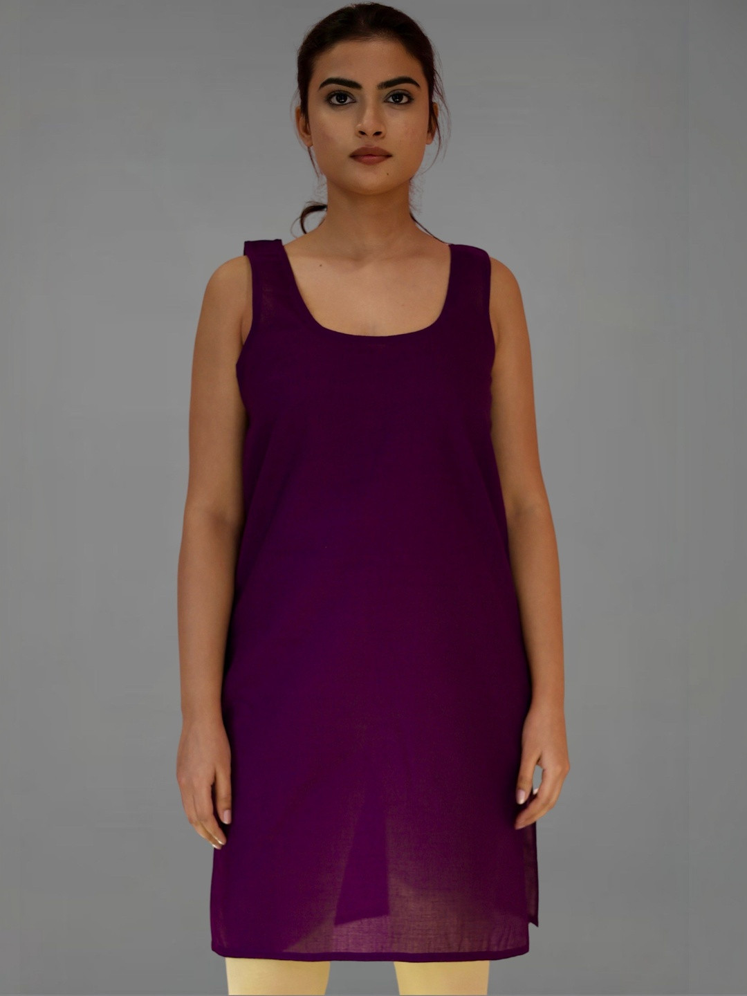 myplusfashion Round Neck Inner Long Slip