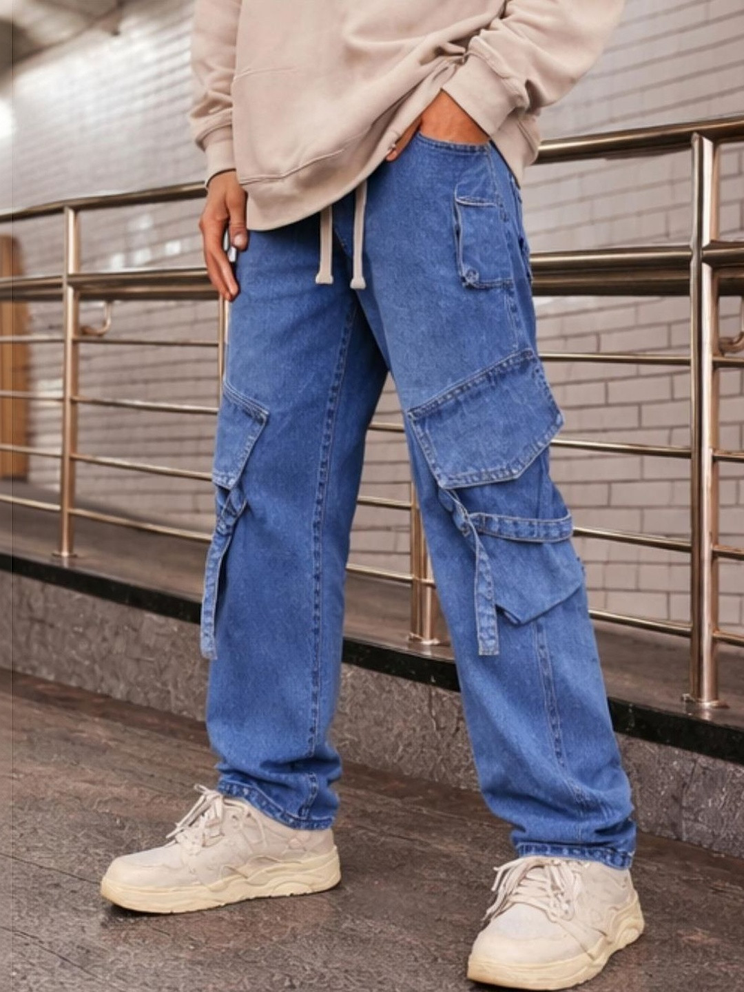 KPOP Men Mid-Rise Jeans