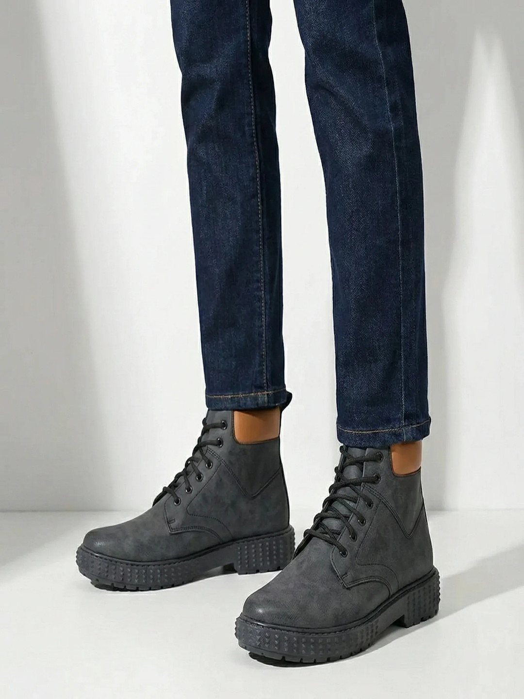 Killer Men Round Toe Laced Ups Boots