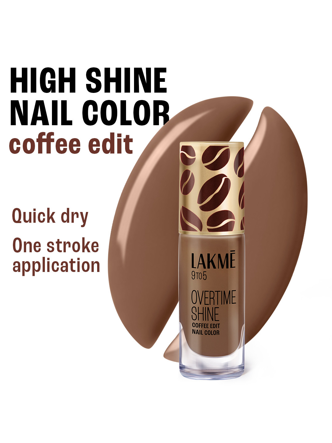 Lakme 9 to 5 Overtime Shine Coffee Edit Nail Polish 6ml - Cappuccino Foam 08