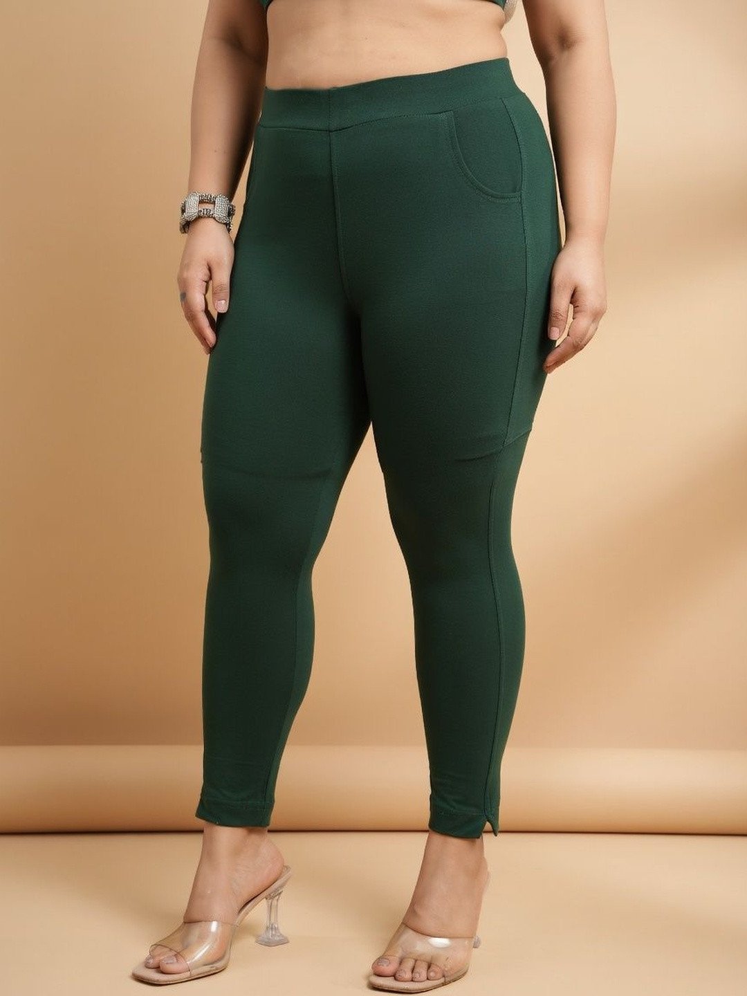 Fortuner Leggings Women Cotton Blend Solid Ankle Length Leggings