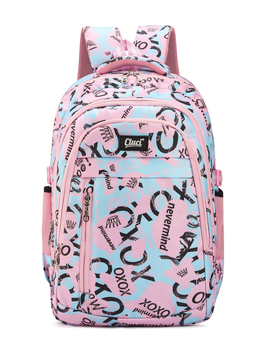 Cluci Girls Typography Printed Backpack With Compression Straps