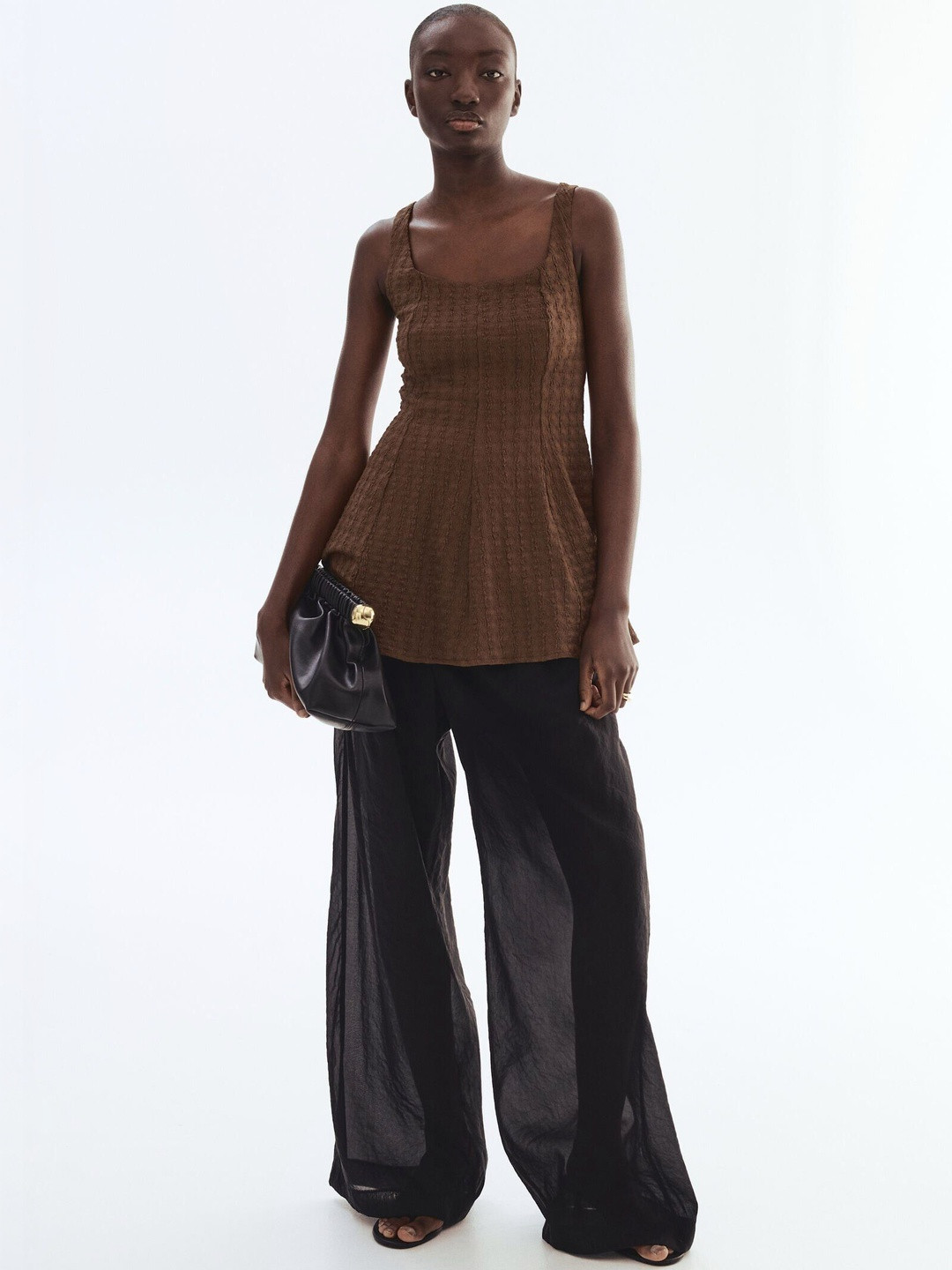 H&M Textured Peplum Top