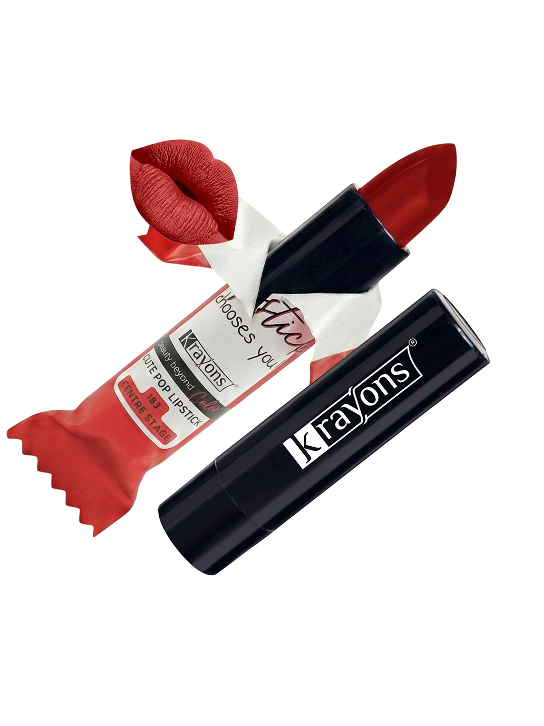 krayons Cute Pop Matte Waterproof Longlasting Lipstick 3.5 gm - Centre Stage