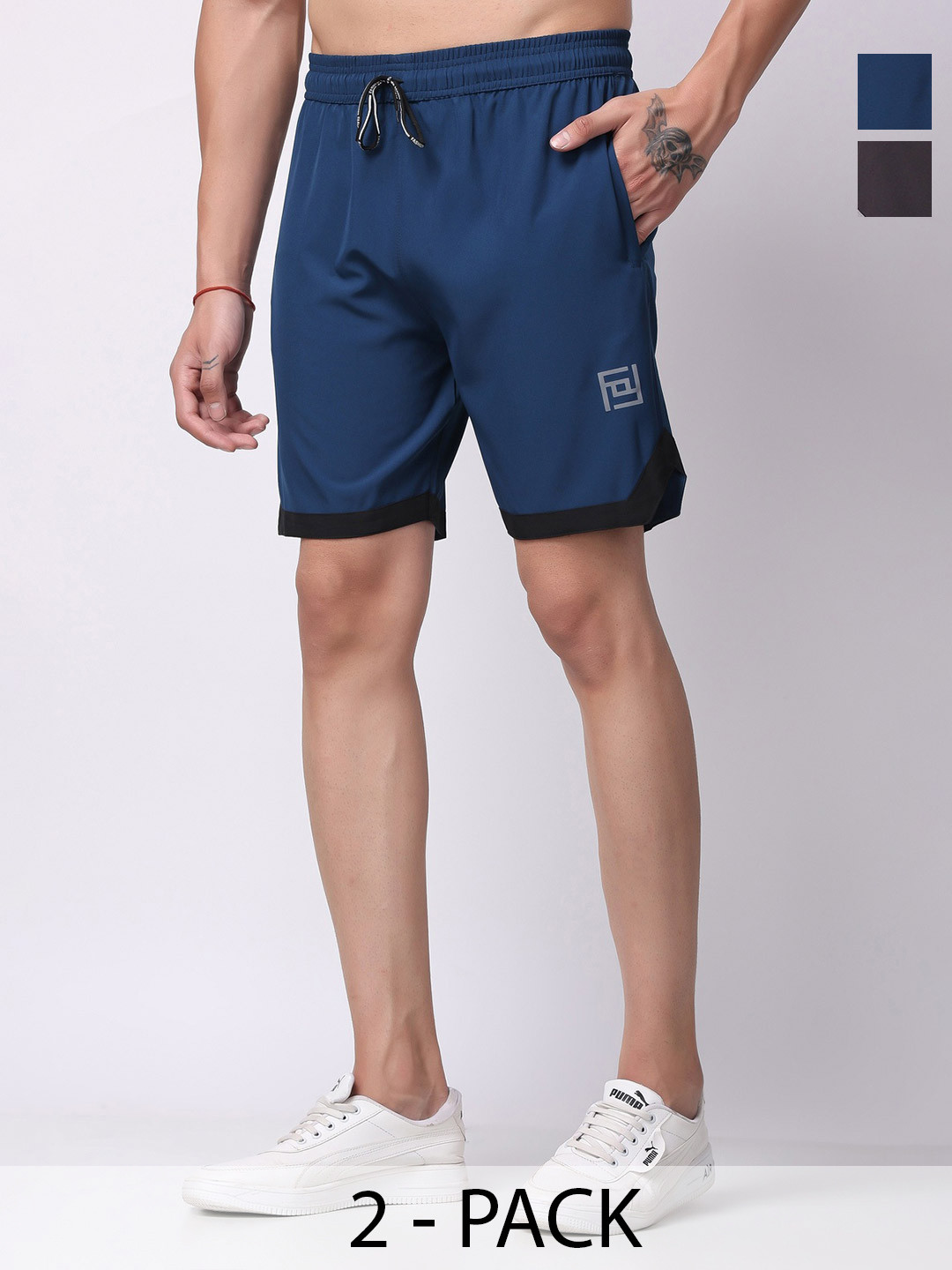 Uttam Men Colourblocked Running Sports Shorts with Technology