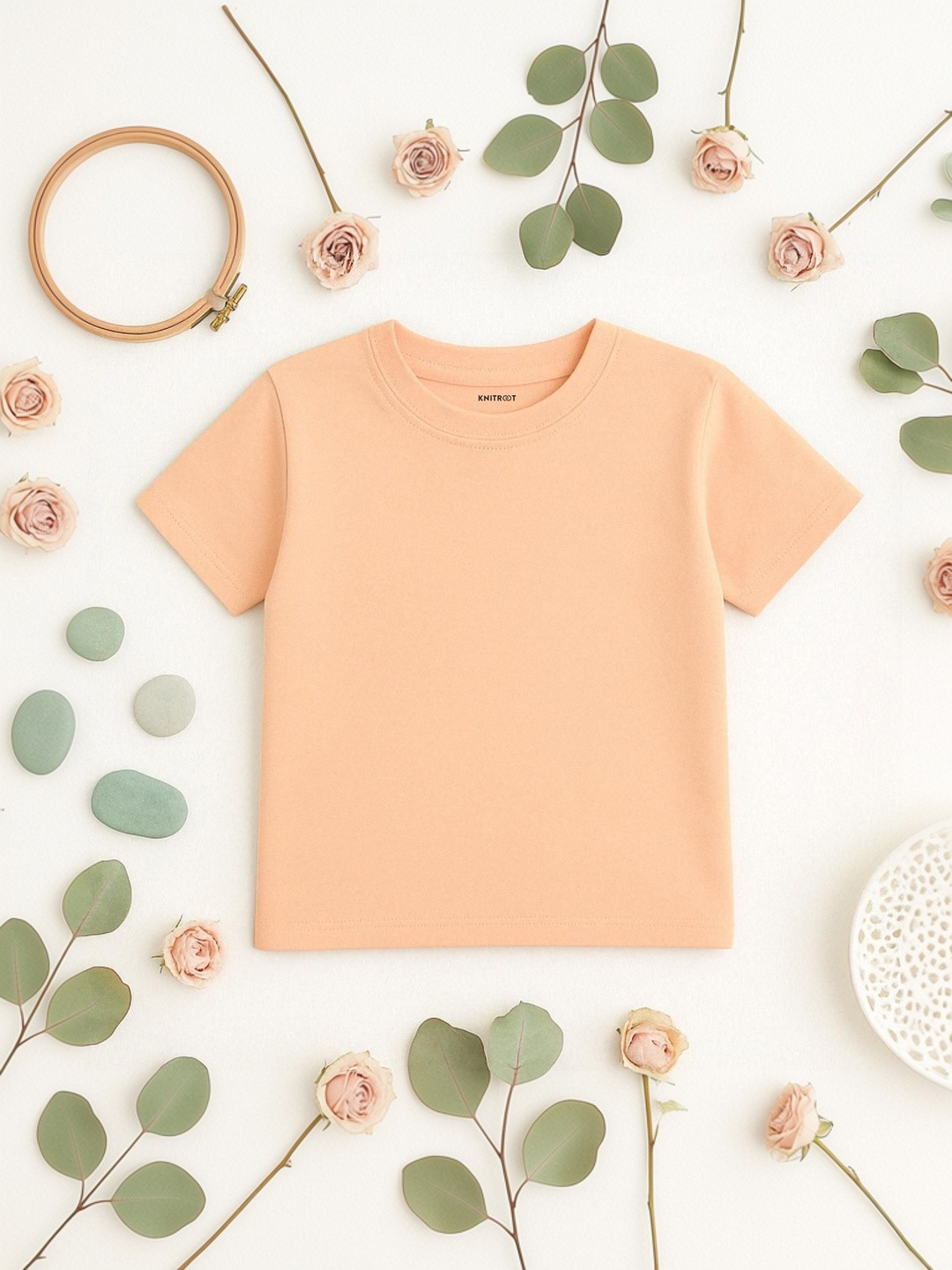 KNITROOT Infants Peach Cotton T-Shirt