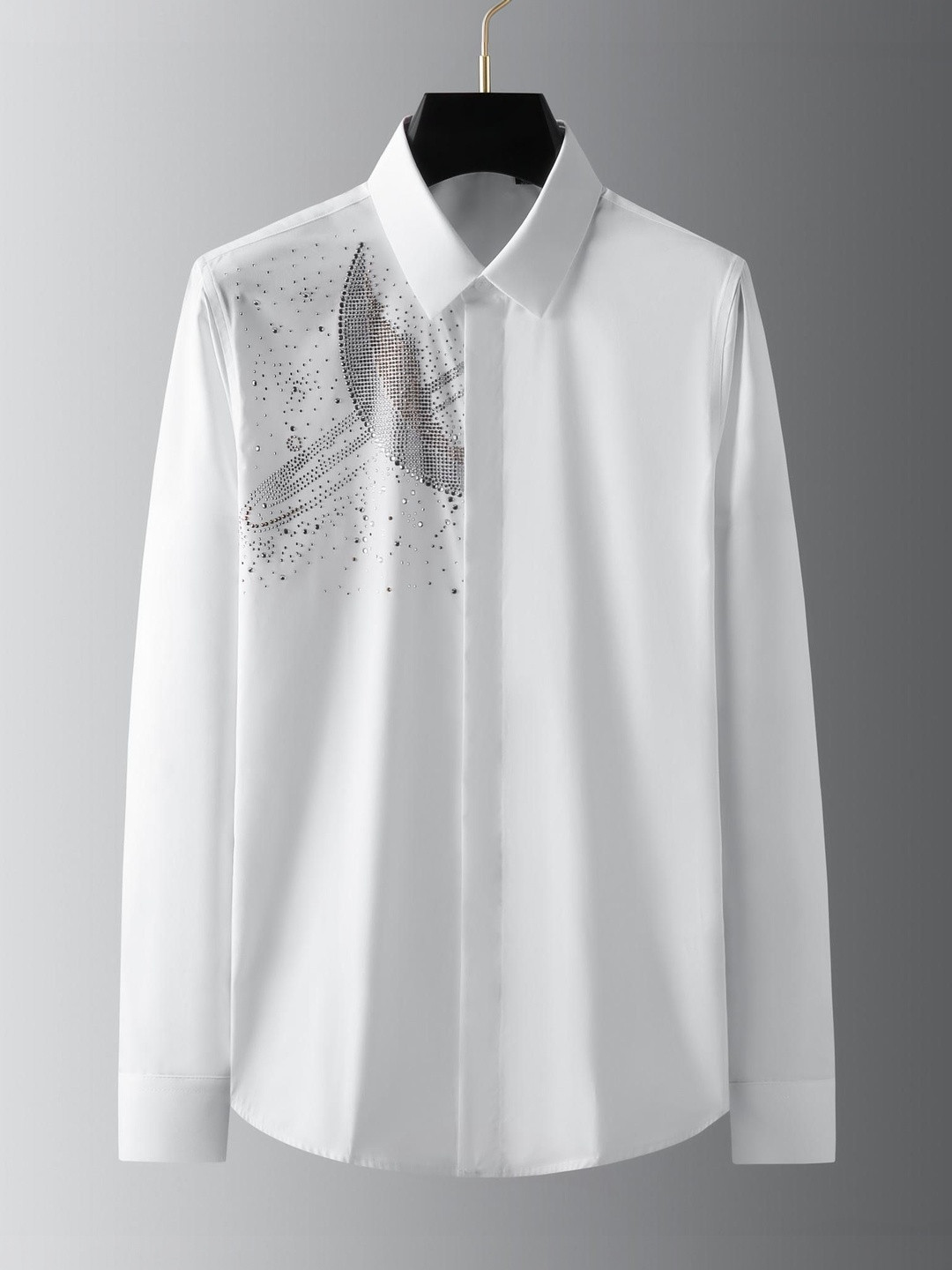 KEHAR Men Straight Embroidery Casual Shirts