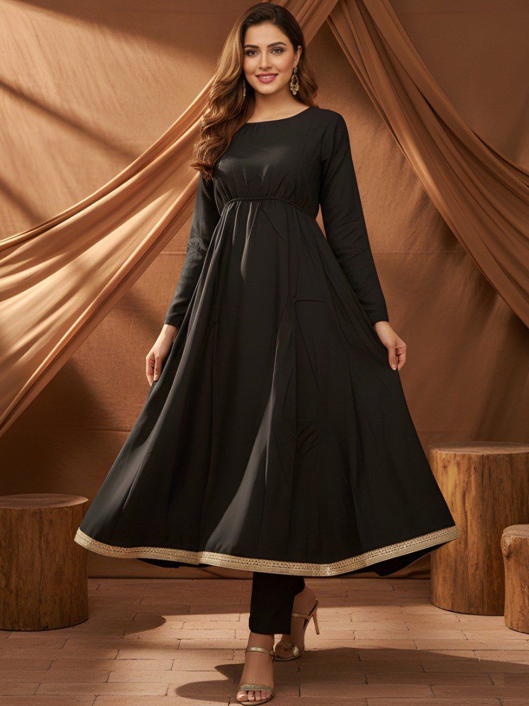 VASTRYN Women Long Sleeves Round Neck Kurta