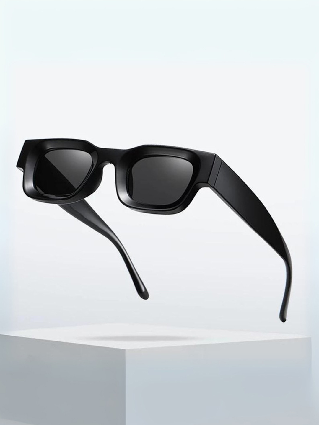goglassic Unisex Square Sunglasses with UV Protected Lens Vintage V1-Full-Black