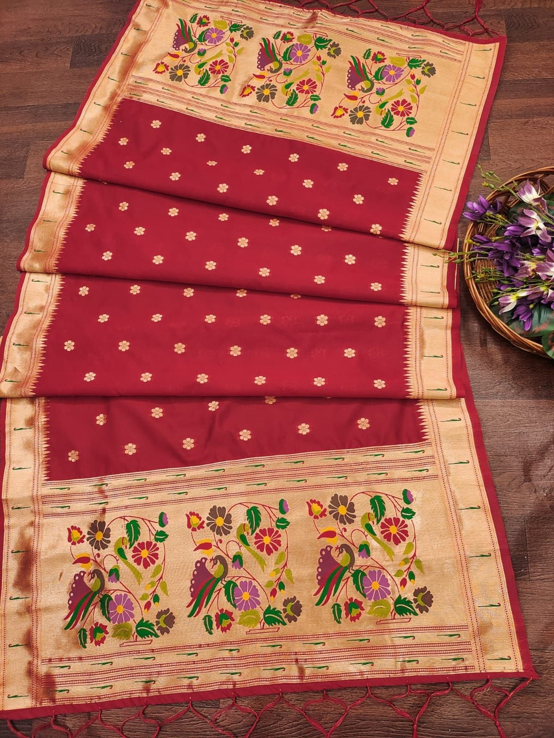 DEVANGI Ethnic Motifs Woven Design Ikat Dupatta with Zari