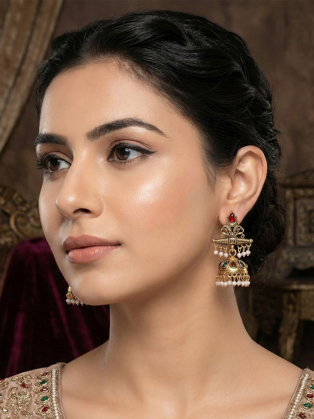 MEIRA JEWELLERY Geometric Jhumkas Earrings