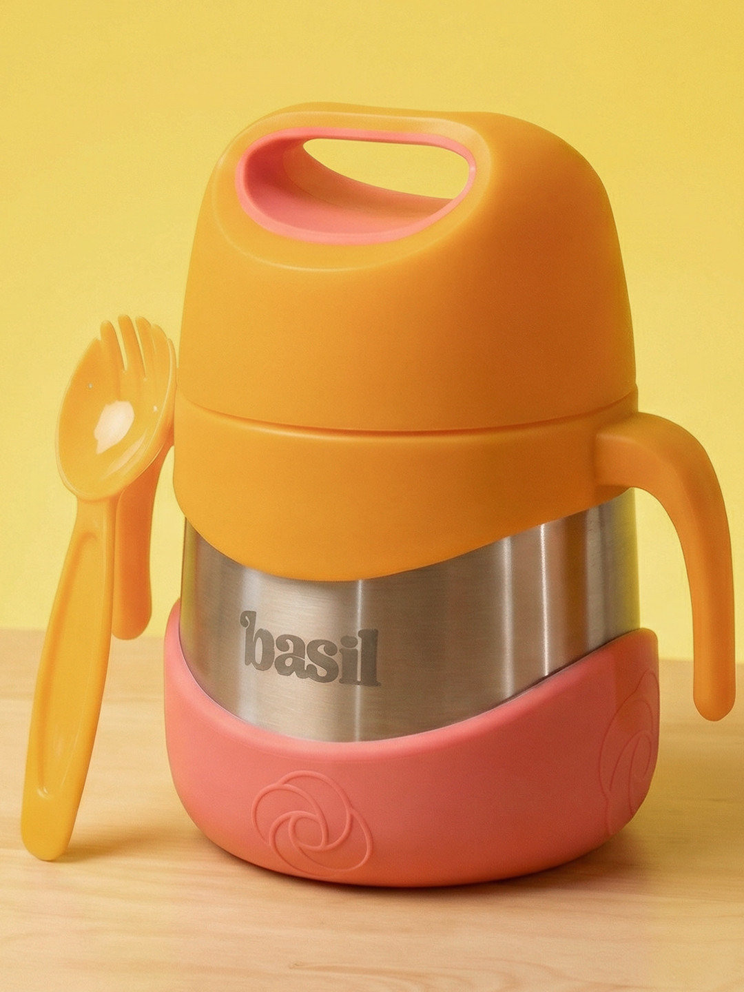 BASIL Peach-Coloured 2025 Stainless Steel Dishwasher Safe Lunch Box
