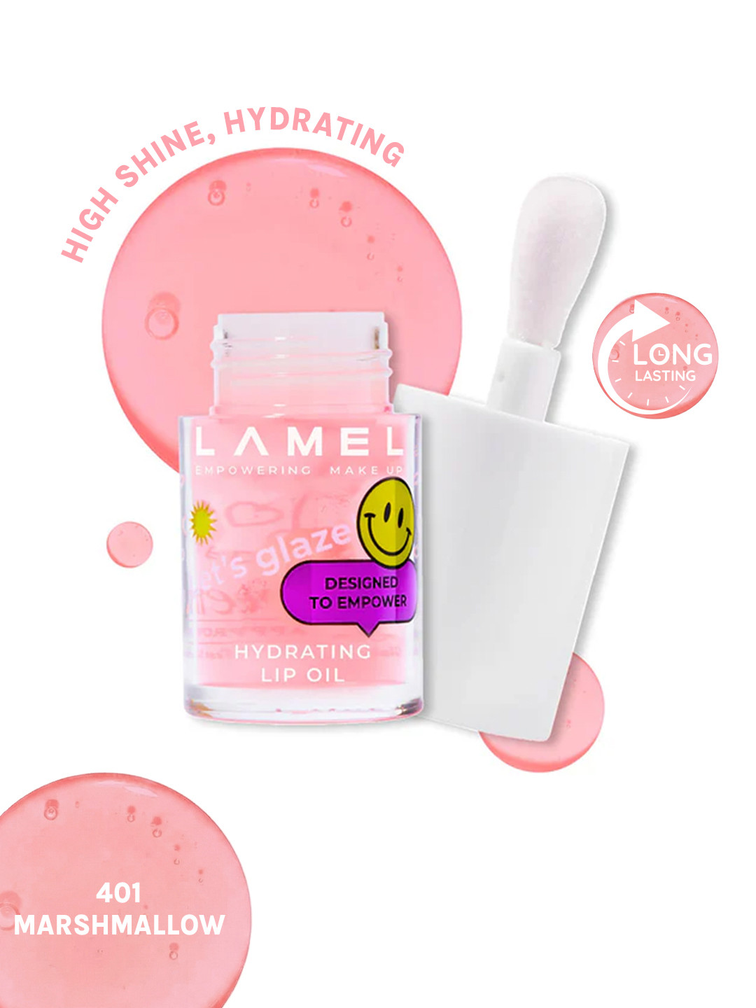 LAMEL Lets Glaze Hydrating Lip Oil with Applicator - Marshmallow 401