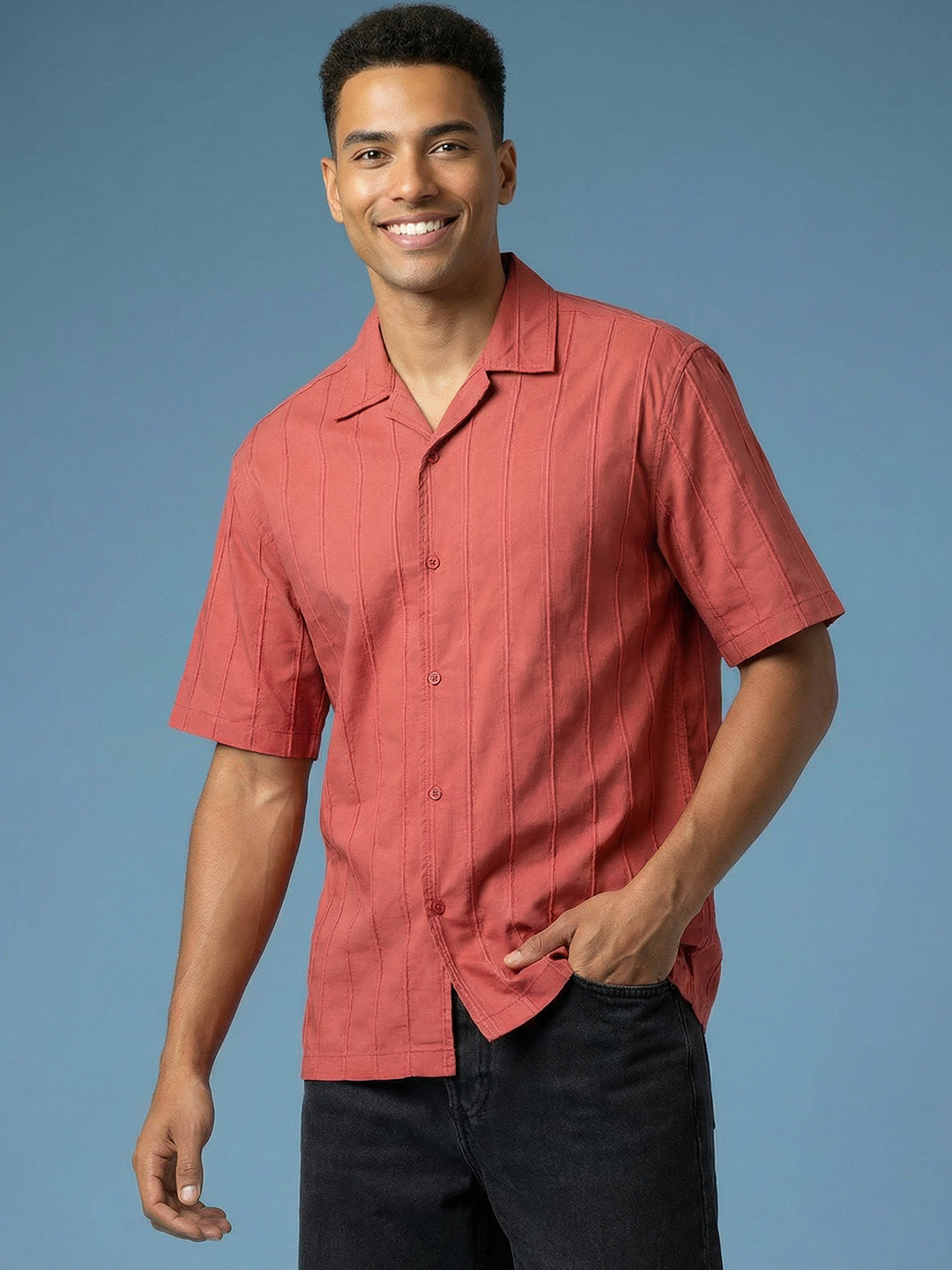 HERE&NOW Striped Relaxed Casual Shirt