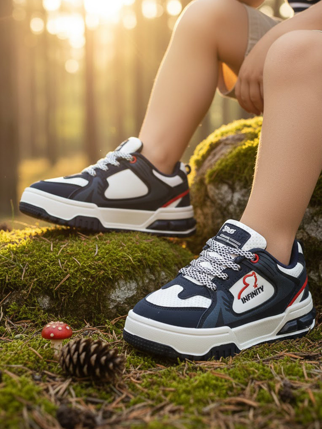 G&D Kids Colourblocked Comfortable Lightweight Lace-up Sneakers