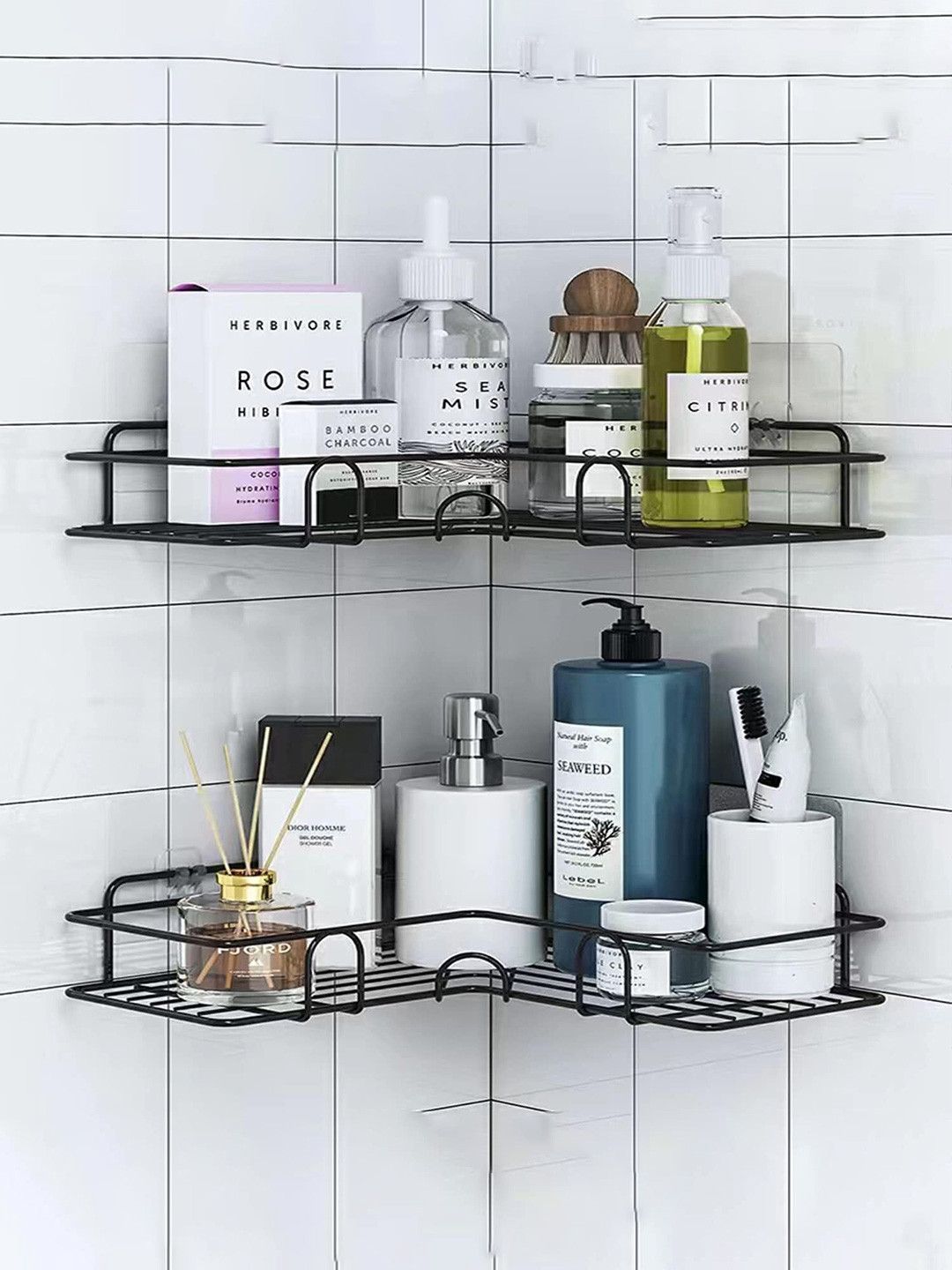 DXDT Black Multi Purpose Kitchen Corner Shelf Steel