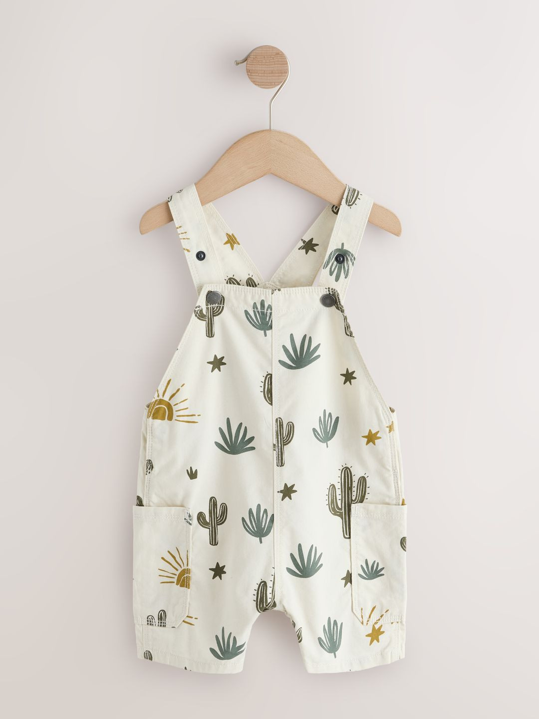 NEXT Kids Cactus Print Pure Cotton Dungarees