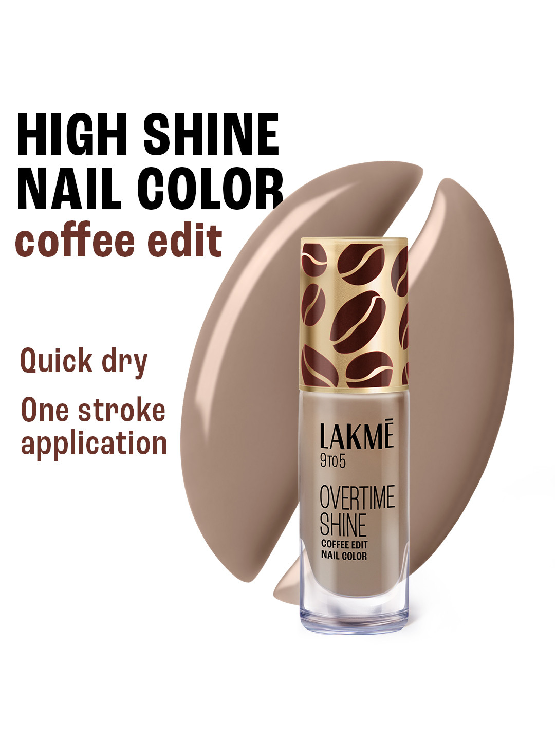 Lakme 9 to 5 Overtime Shine Coffee Edit Nail Polish 6ml - Mocha Mist 04