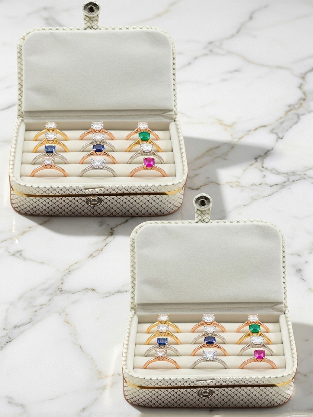 atorakushon Set Of 2 Printed Ring Jewellery Organisers