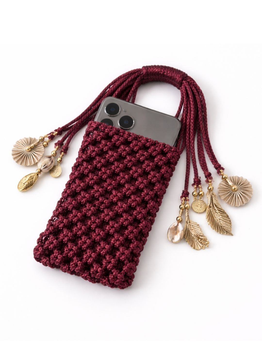 YELONA Embellished Tasselled Potli Clutch