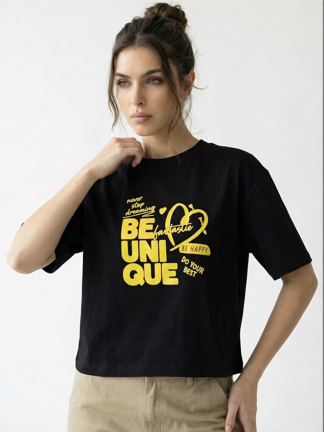 glitchez Women Graphic Printed Cotton Tshirts