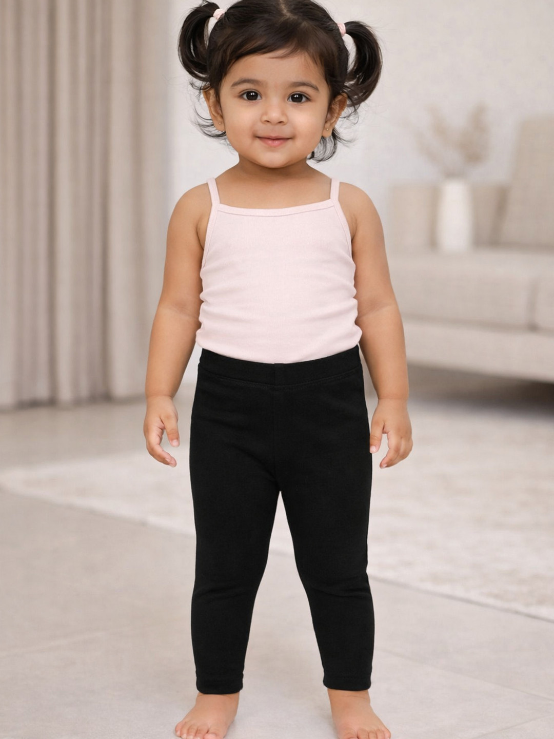 Bodycare Kids White Lycra Cotton Stretchable Comfortable Ankle Length Leggings