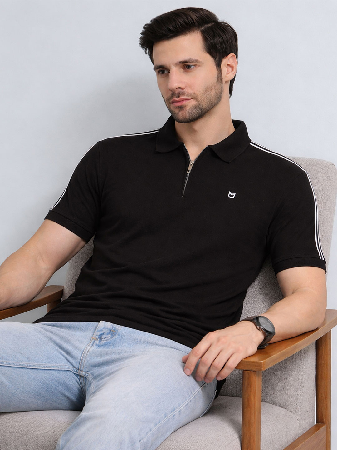 GRACIT Men Brand Logo Polo Collar T-shirt