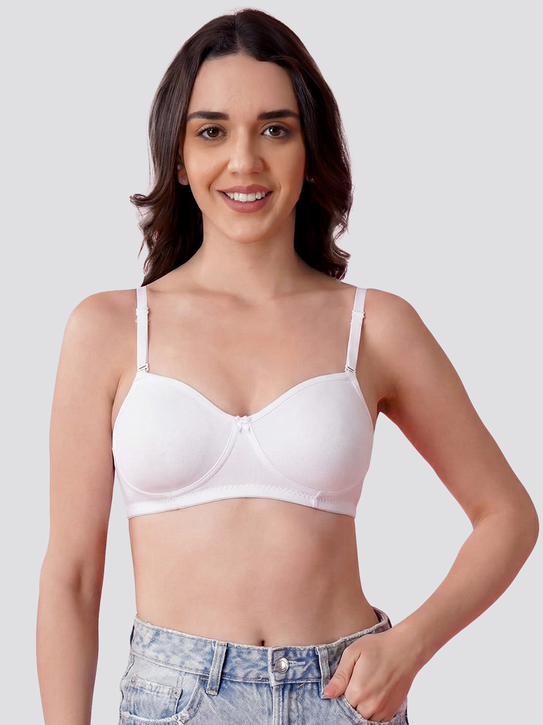 Kalyani Roxy Demi Cups Balconette Style Non Padded with Transparent Straps T-Shirt Bra
